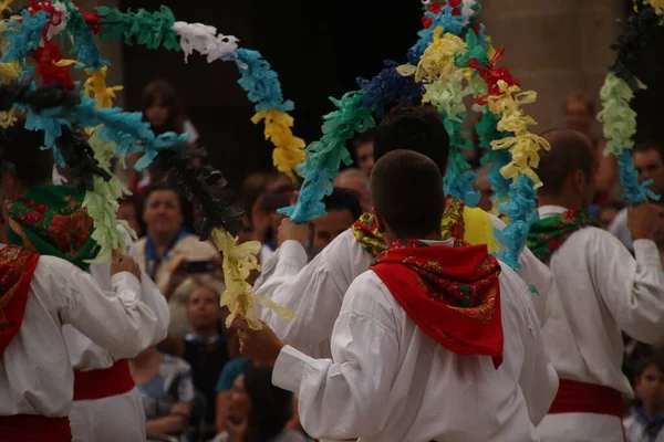 Traditionele Baskische Dans Een Volksfeest — Stockfoto