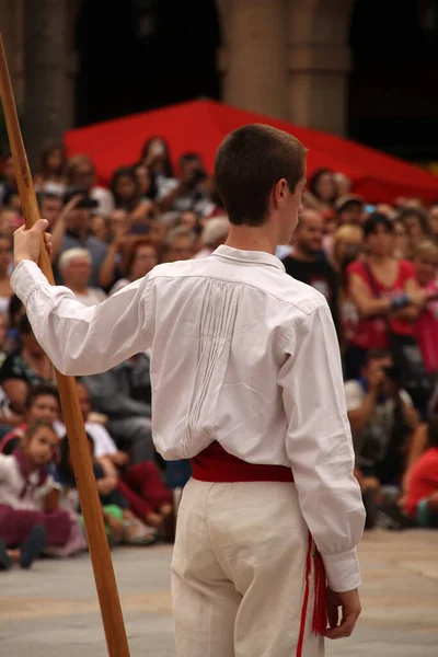 Traditioneller Baskischer Tanz Auf Einem Volksfest — Stockfoto