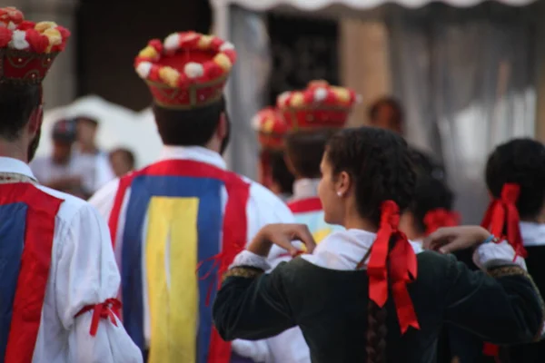 Παραδοσιακός Χορός Basque Ένα Λαϊκό Φεστιβάλ — Φωτογραφία Αρχείου