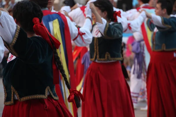 Traditionele Baskische Dans Een Volksfeest — Stockfoto