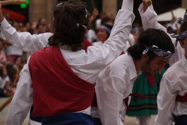 Danse Basque Traditionnelle Dans Festival Folklorique — Photo