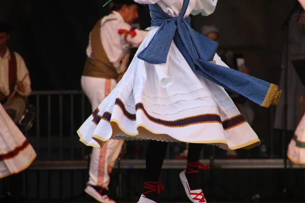 Traditionell Baskisk Dans Folkfest — Stockfoto