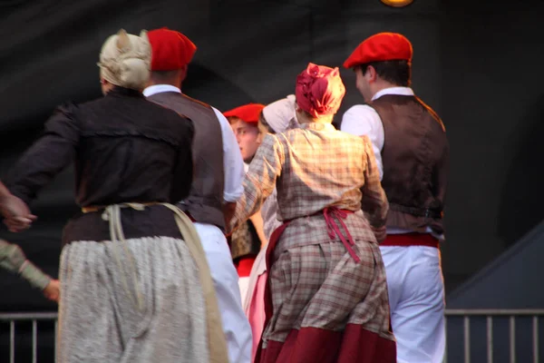 Dança Basca Tradicional Festival Folclórico — Fotografia de Stock