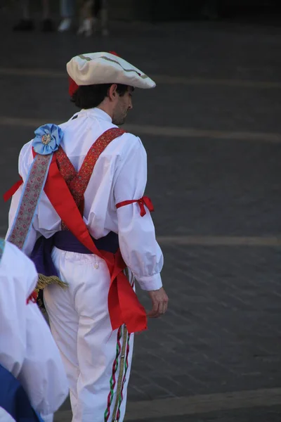 Παραδοσιακός Χορός Basque Ένα Λαϊκό Φεστιβάλ — Φωτογραφία Αρχείου