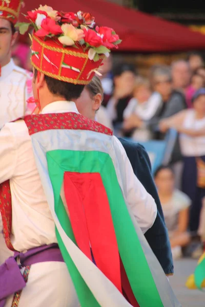 Traditionele Baskische Dans Een Volksfeest — Stockfoto