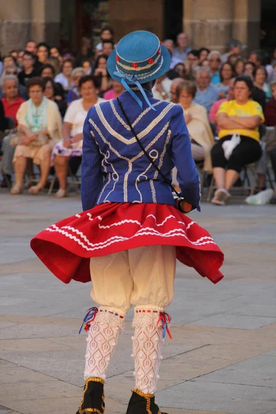 Danza Tradizionale Basca Una Festa Popolare — Foto Stock