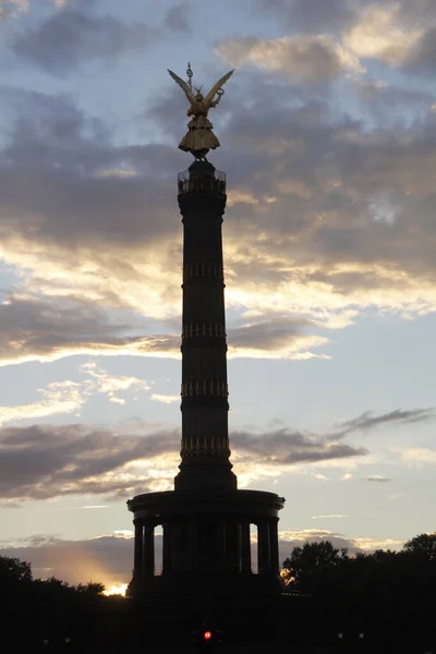 Coluna Vitória Berlim Entardecer — Fotografia de Stock