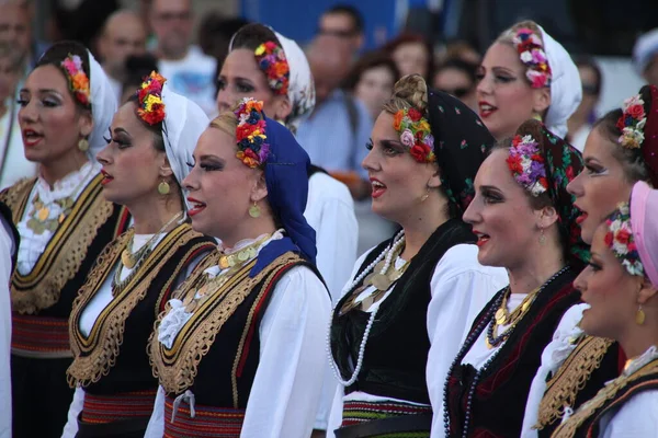 Danse Folklorique Serbe Dans Festival Rue — Photo