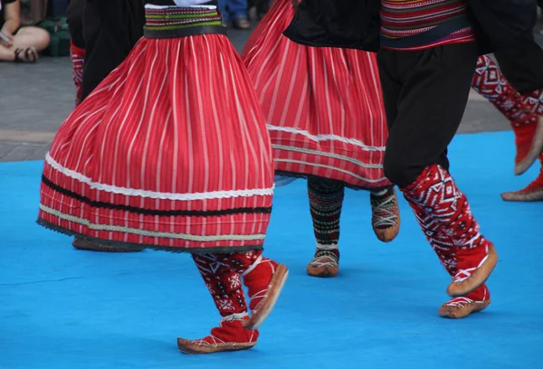 Serbian folk dance in a street festival