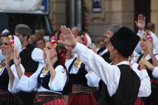 Srbský Lidový Tanec Pouličním Festivalu — Stock fotografie