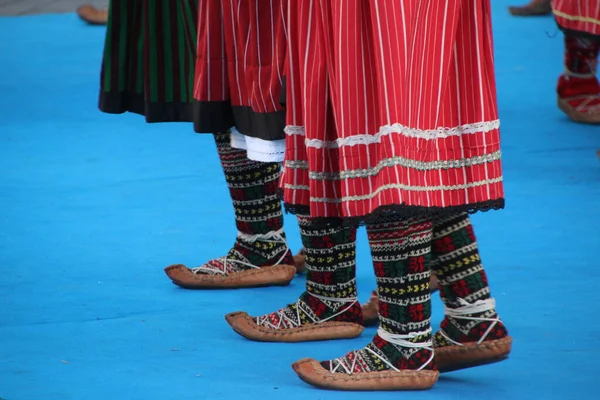 Serbian folk dance in a street festival