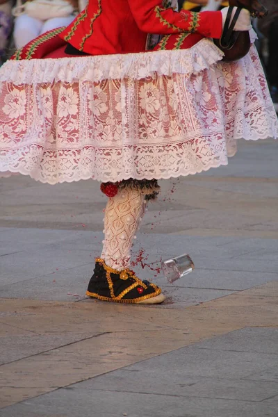 Basque Folk Dance Exhibition Street Festival — Stock Photo, Image