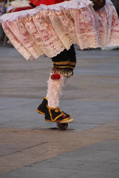 Basque Folk Dance Exhibition Street Festival — Stock Photo, Image