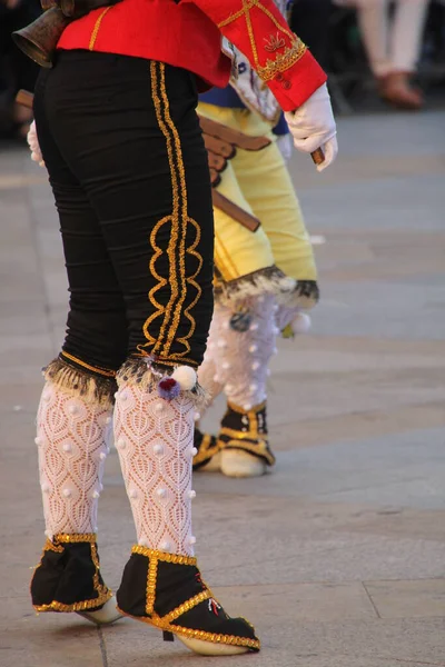 Baskisk Folkdansutställning Gatufestival — Stockfoto