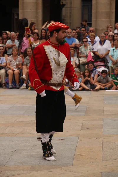 Baskická Lidová Taneční Výstava Pouličním Festivalu — Stock fotografie