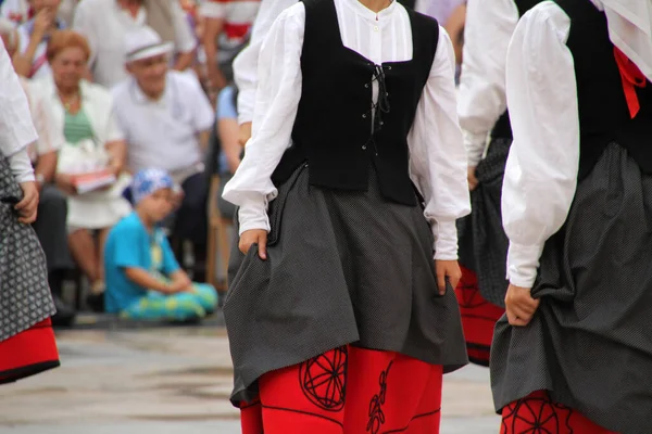 Basque Folk Dance Exhibition Street Festival — Stock Photo, Image