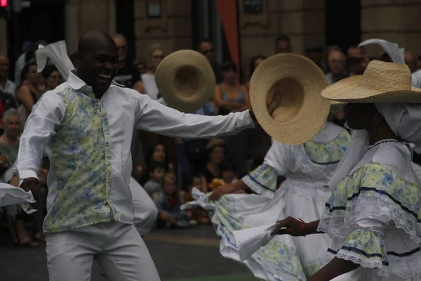 Dança Popular Colômbia Festival Rua — Fotografia de Stock