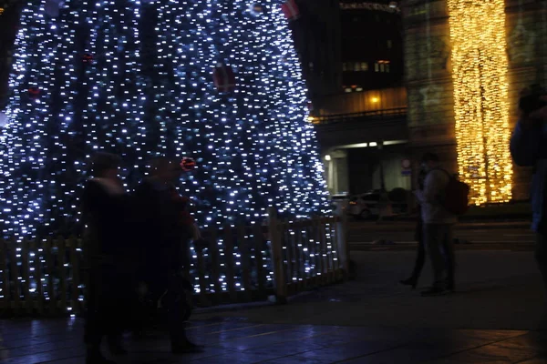 Luzes Natal Rua — Fotografia de Stock