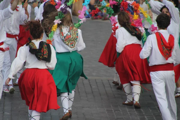 Traditionell Baskisk Dans Folkfest — Stockfoto