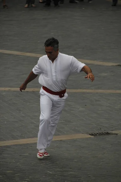 Danza Tradicional Vasca Festival Folclórico — Foto de Stock