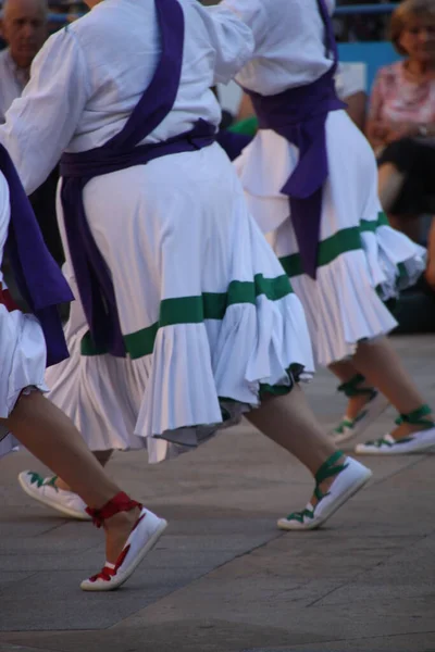 Παραδοσιακός Χορός Basque Ένα Λαϊκό Φεστιβάλ — Φωτογραφία Αρχείου