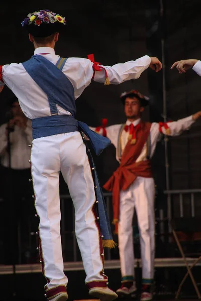 Danza Tradizionale Basca Una Festa Popolare — Foto Stock