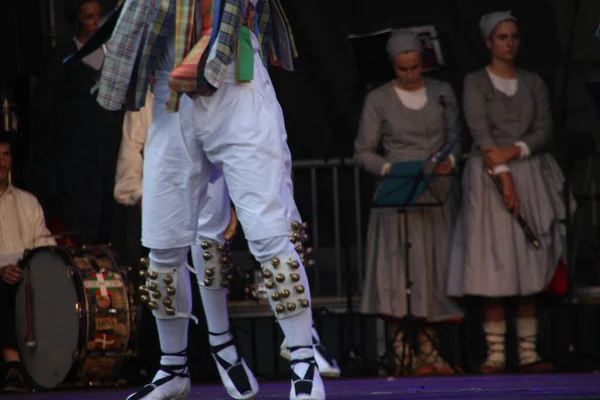 Danza Tradizionale Basca Una Festa Popolare — Foto Stock