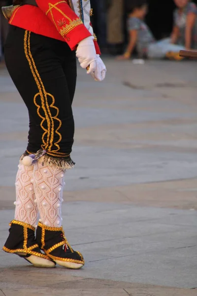 Dança Basca Tradicional Festival Folclórico — Fotografia de Stock