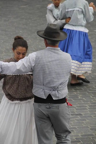 Dança Folclórica Portuguesa Rua — Fotografia de Stock