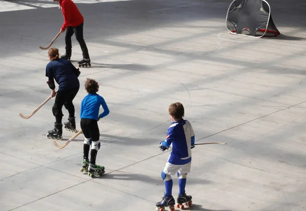 Playing Hockey Court — Stock Photo, Image