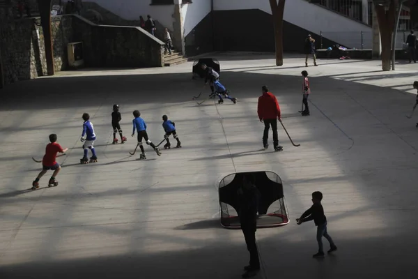 Playing Hockey Court — Stock Photo, Image