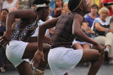 Bir sokak festivalinde Güney Afrika dansı