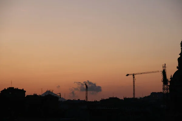 Canteiro Obras Noite — Fotografia de Stock