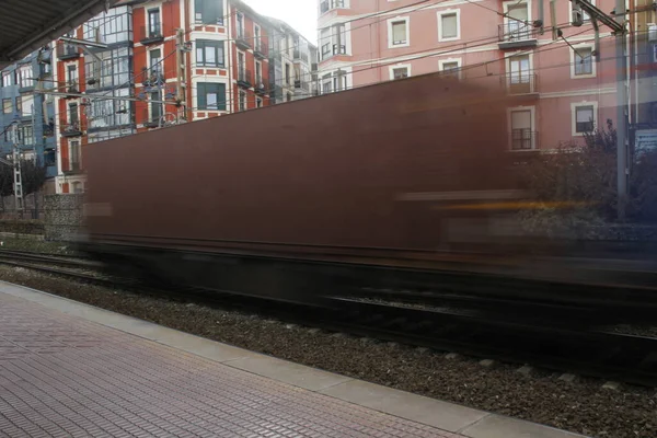 Vagões Carga Numa Estação Comboios — Fotografia de Stock