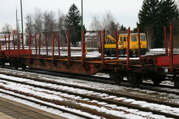 Tren Istasyonunda Yük Vagonları — Stok fotoğraf