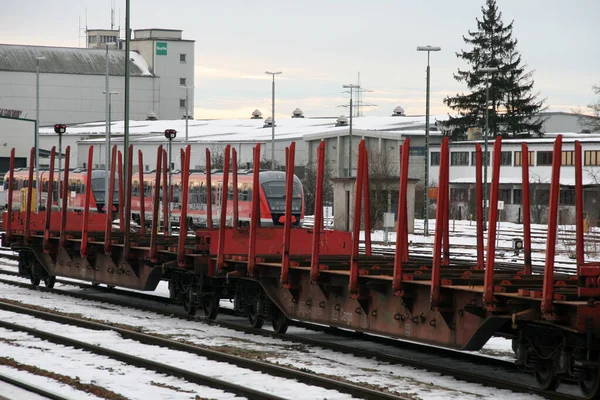 Godsvagnar Tågstation — Stockfoto