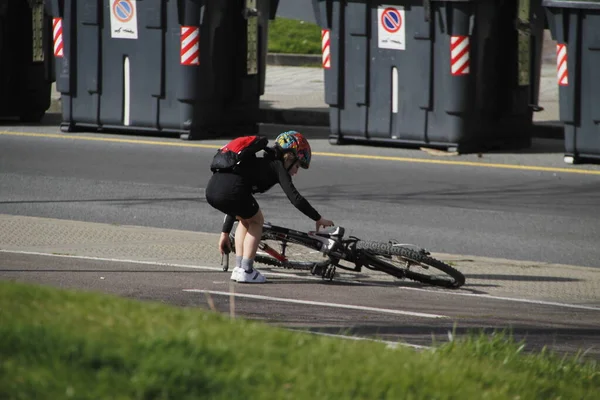 Cykling Staden — Stockfoto