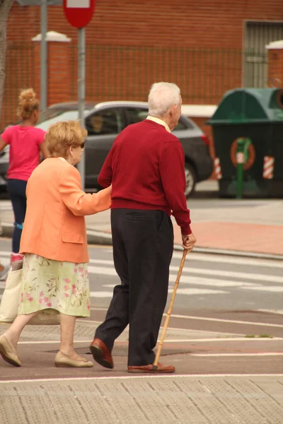 Åldrande Människor Gatan — Stockfoto