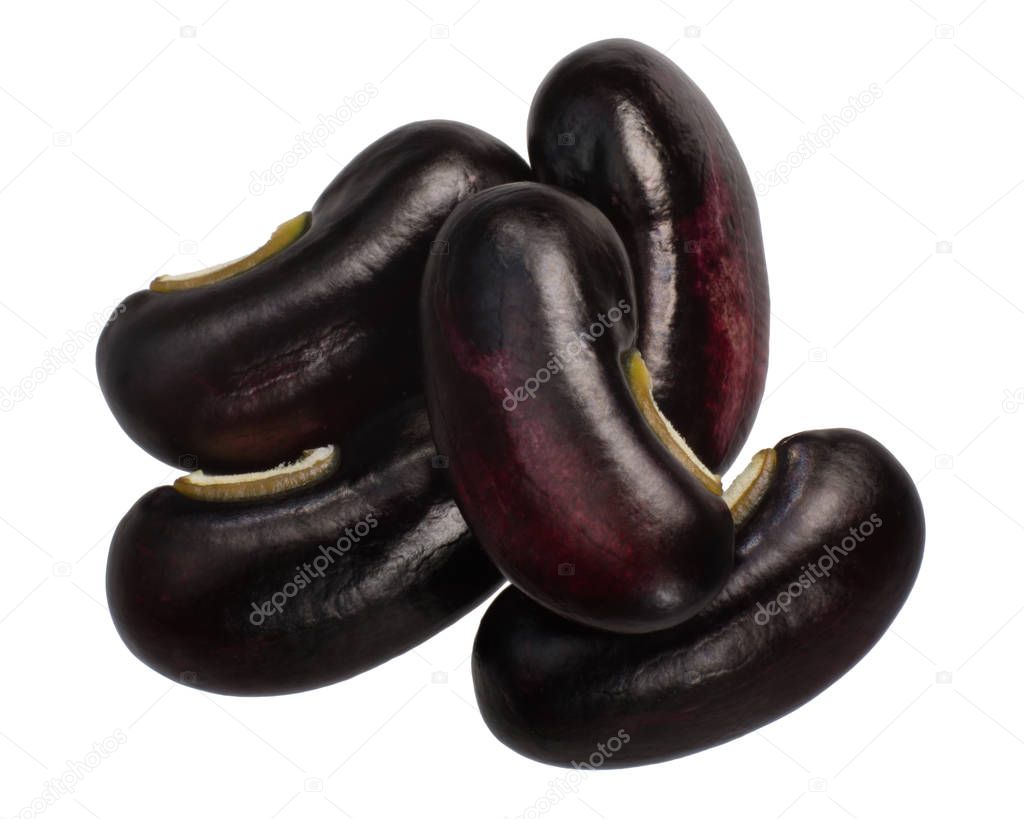 Black gram, or black matpe beans (Vigna mungo seeds), top view, fresh