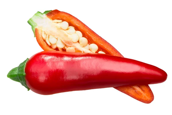 Kalocsai Hungarian Pepper Paprika Split Ripe Pod — Stock Photo, Image