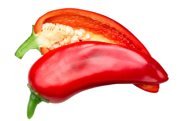 Numex Naky Chile Pepper Red Ripe Split New Mexican Pod — Stock Photo, Image