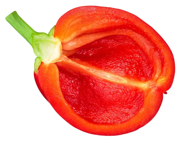 Gogosari Pepper Sweet Romanian Ribbed Heirloom Capsicum Annuum Fruit Halved — Stock Photo, Image