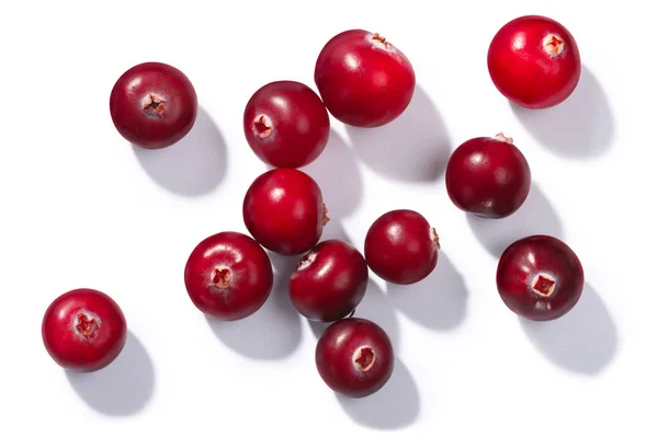 Cranberries Vaccinium Oxycoccus Top View Direct Hard Light — Stock Photo, Image