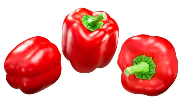 Red Bell Pepper Capsicum Annuum Frutas Vagens Inteiras California Wonder — Fotografia de Stock