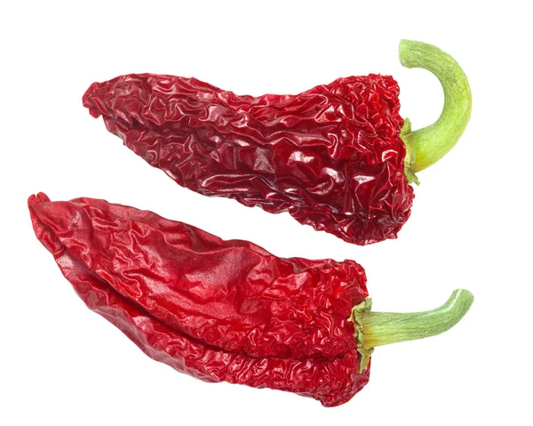 Dried Basque Gorria Espelette Type Chile Peppers Whole Pods Annuum — Stok Foto