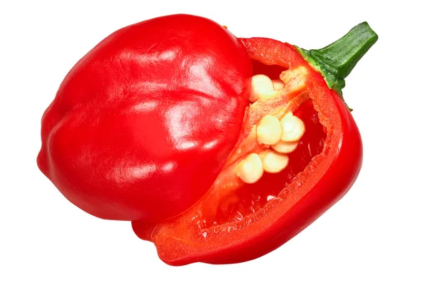 Malawi Piquante Chile Pepper Pepperdew Pickled Capsicum Baccatum Split Ripe — Stock Photo, Image