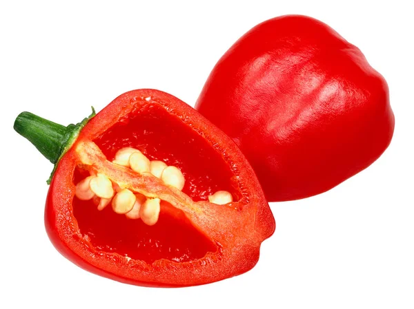 Malawi Piquante Chili Peper Peperdauw Indien Gepekeld Capsicum Baccatum Gehalveerd — Stockfoto