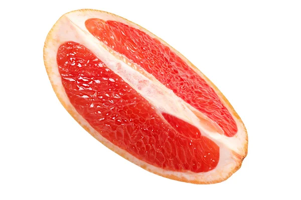Pomelo Citrus Paradisi Rebanada Pequeña Con Corteza Vista Superior — Foto de Stock