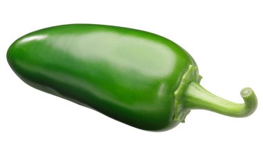 Jalapeno biberi (Capsicum annuum meyvesi), tüm yeşil kapsül