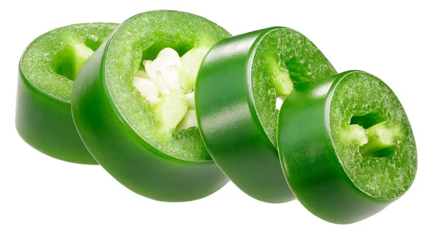 Jalapeno Chile Peper Capsicum Annuum Fruit Fijngesneden Peul Schijfjes — Stockfoto
